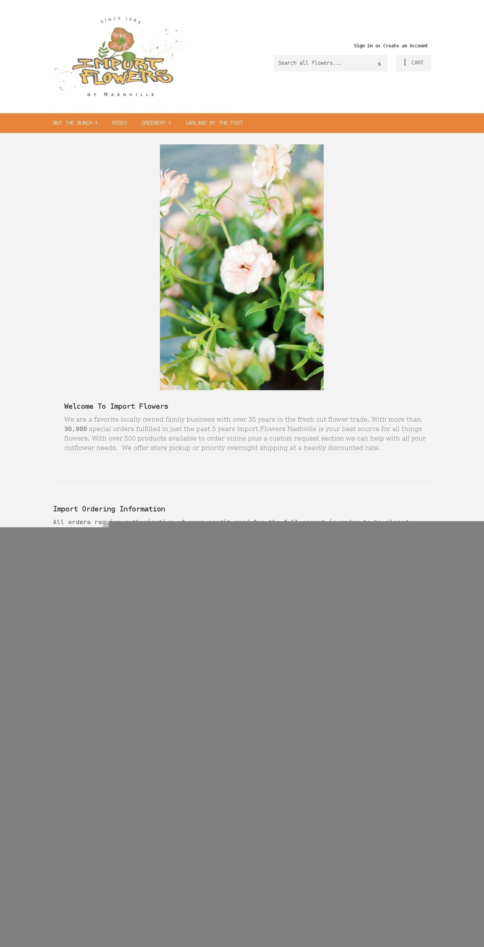 importflowersnashville.com shopify website screenshot