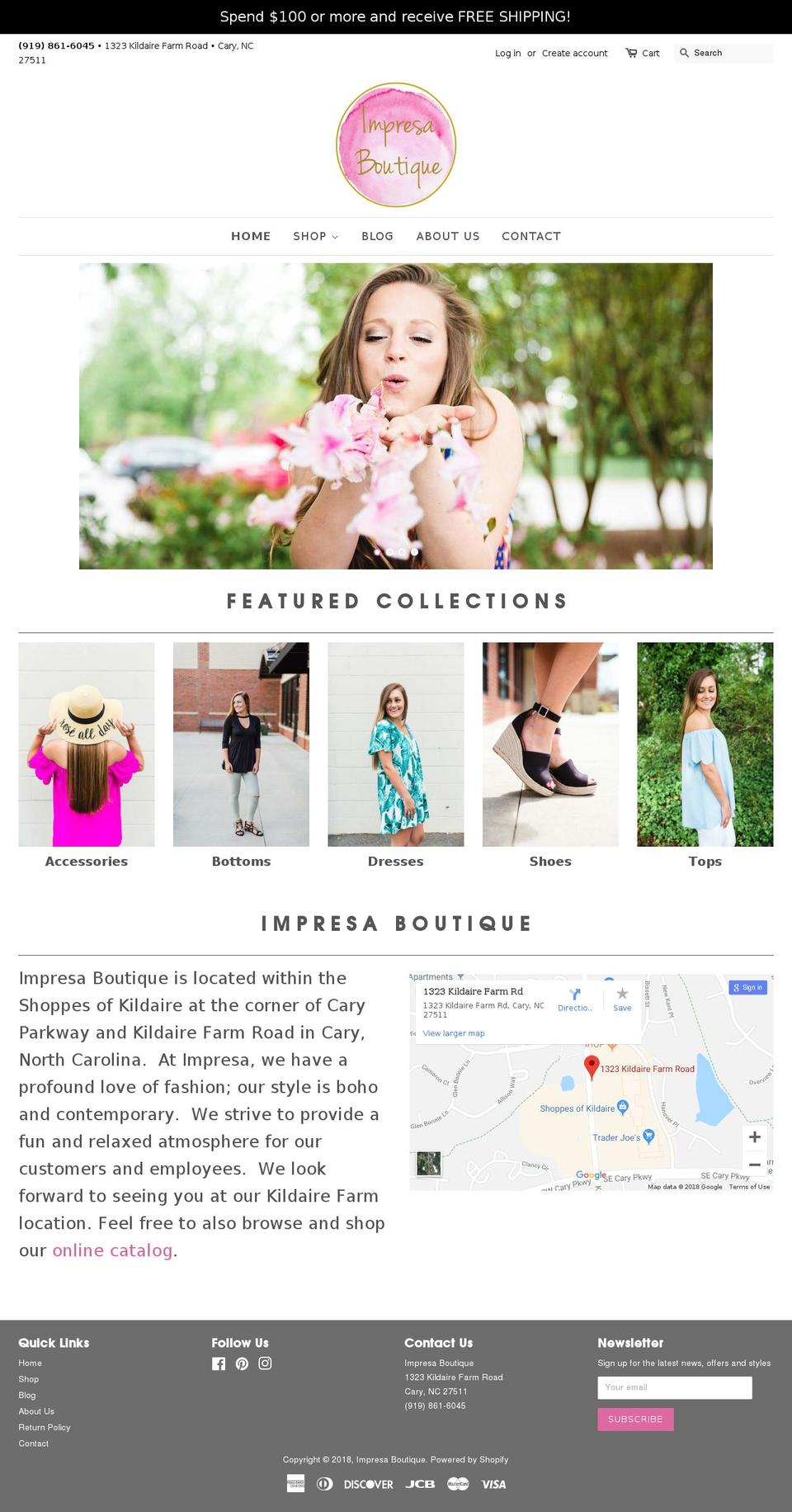 impresaboutique.com shopify website screenshot