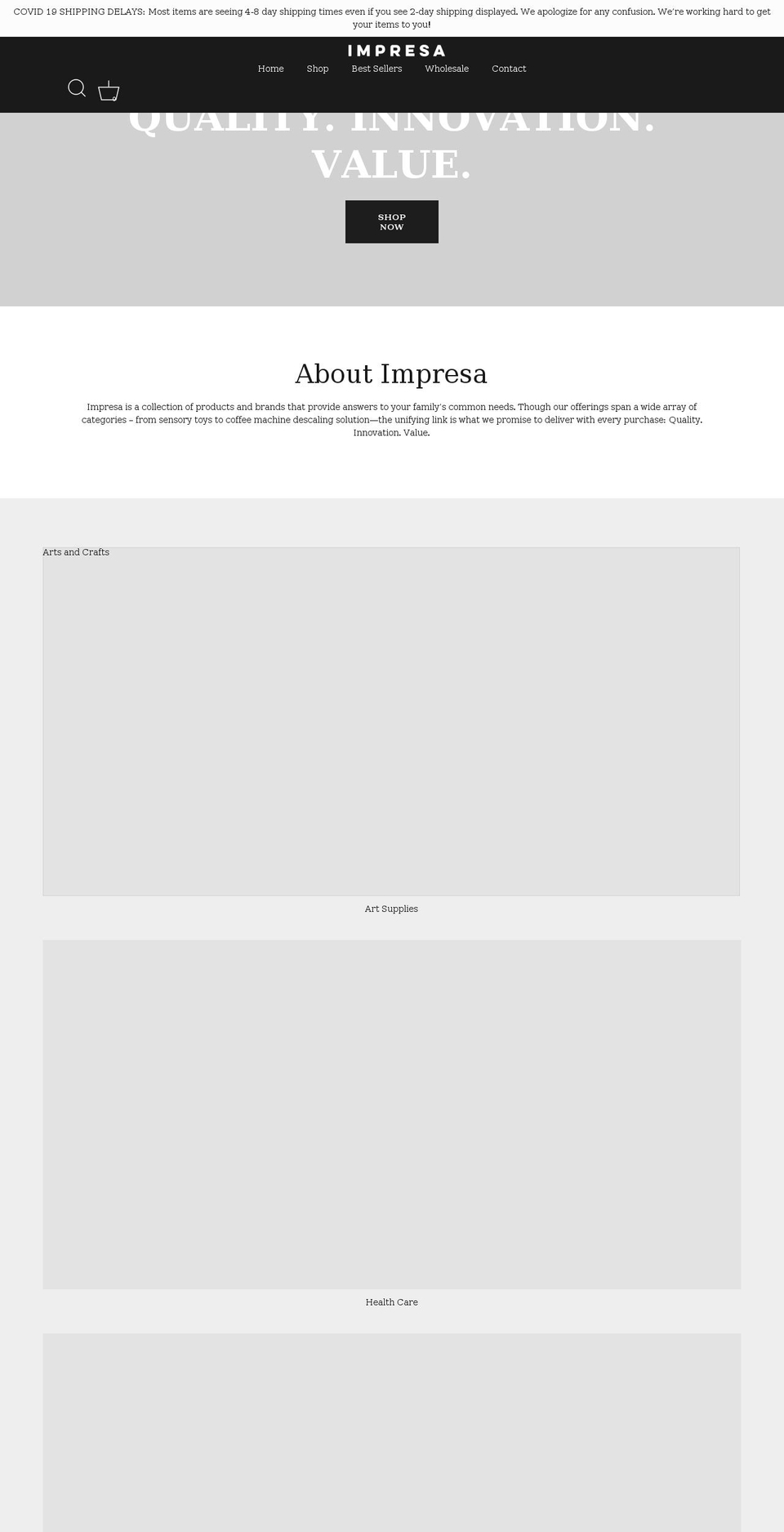 impresaproducts.com shopify website screenshot