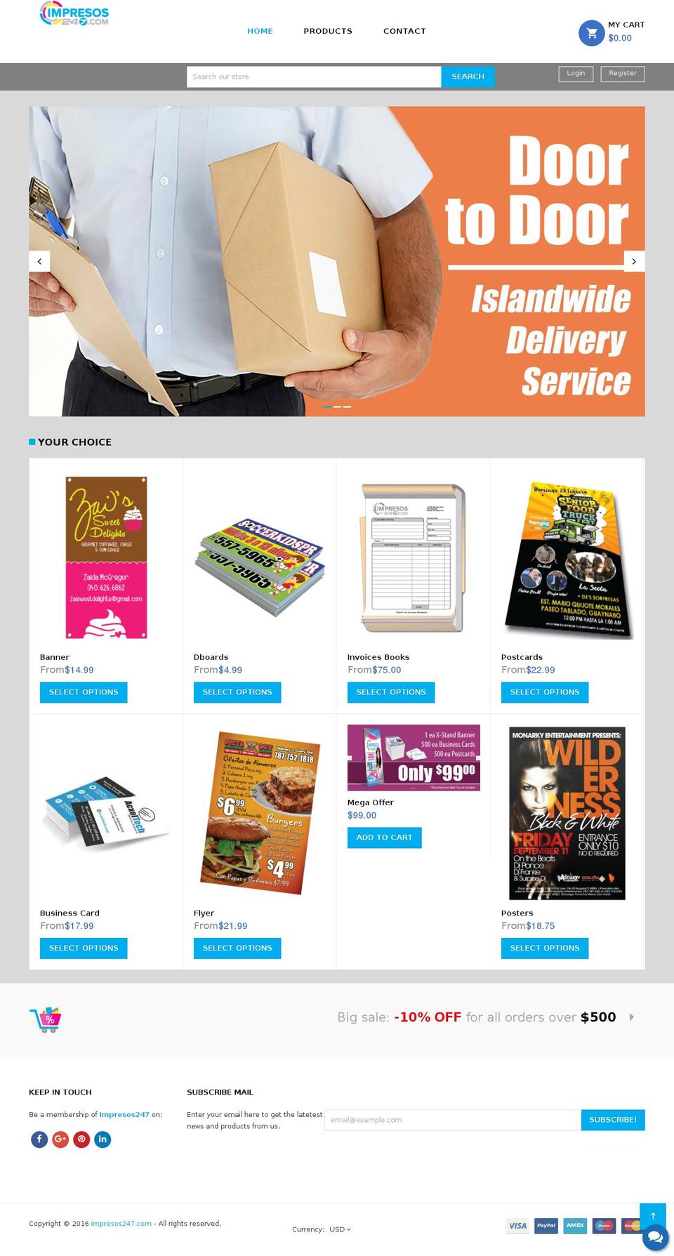 impresos247.com — Shopify storefront screenshot