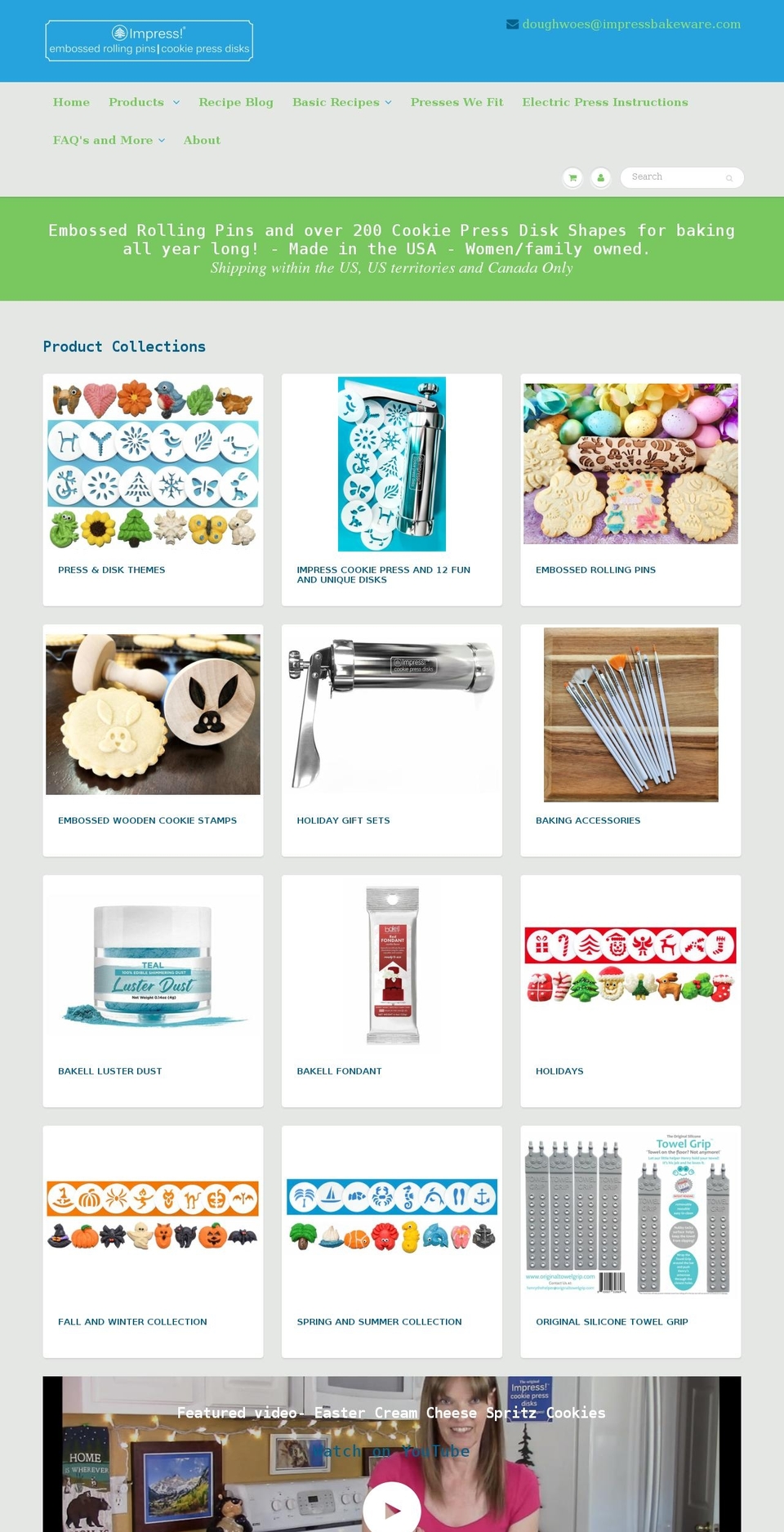 impressbakeware.com shopify website screenshot