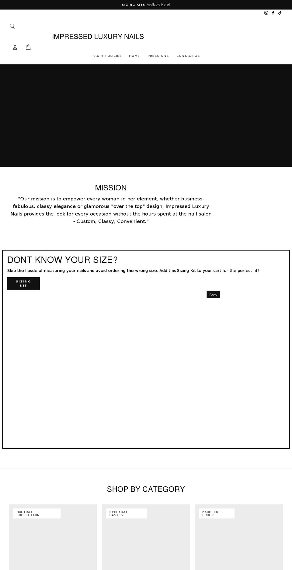 impressedluxurynails.com shopify website screenshot