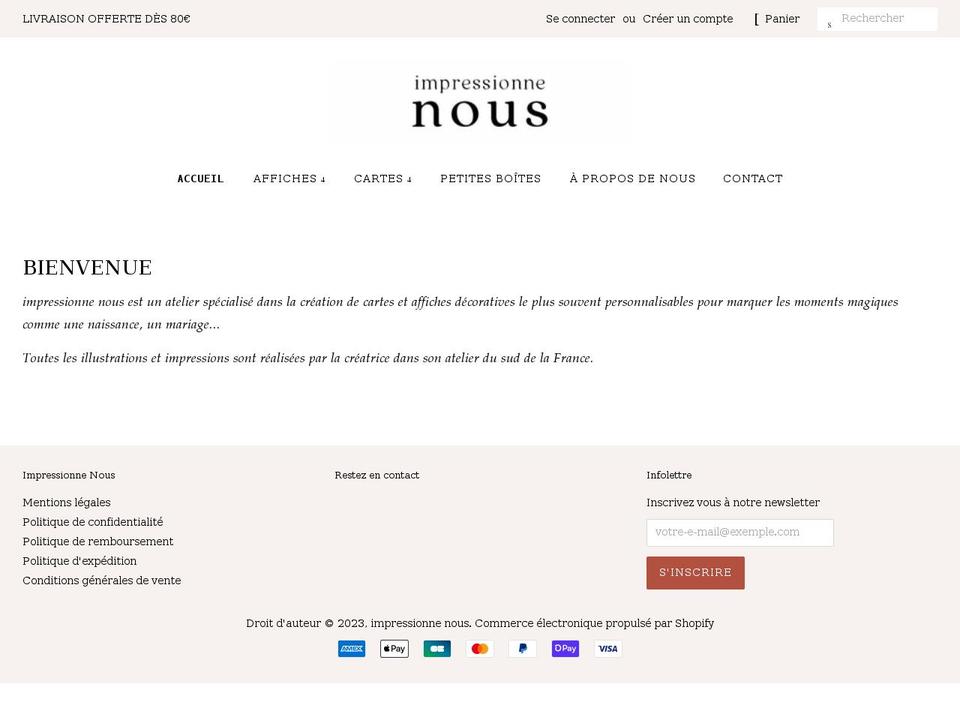 impressionnenous.com shopify website screenshot