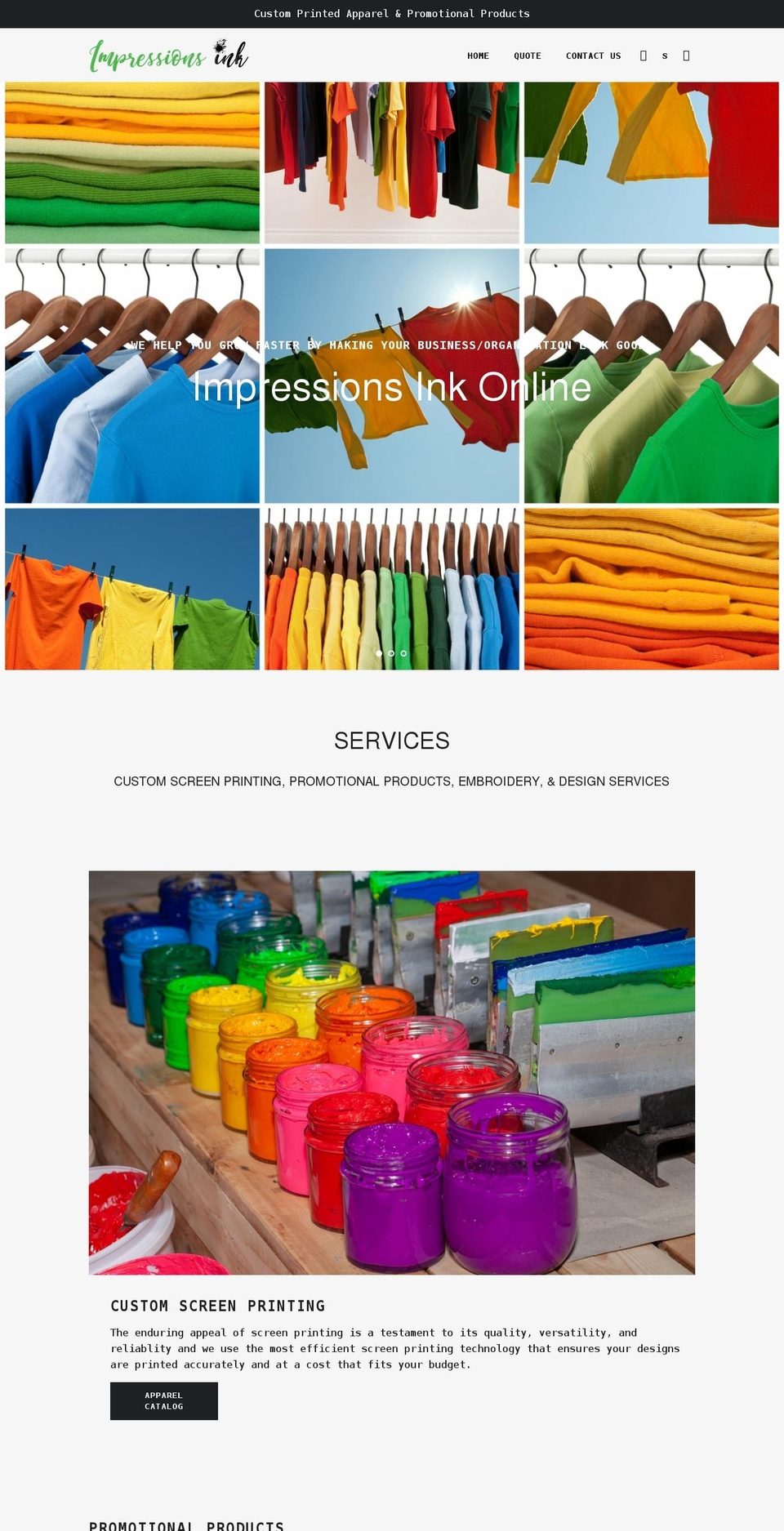 impressionsink.org shopify website screenshot
