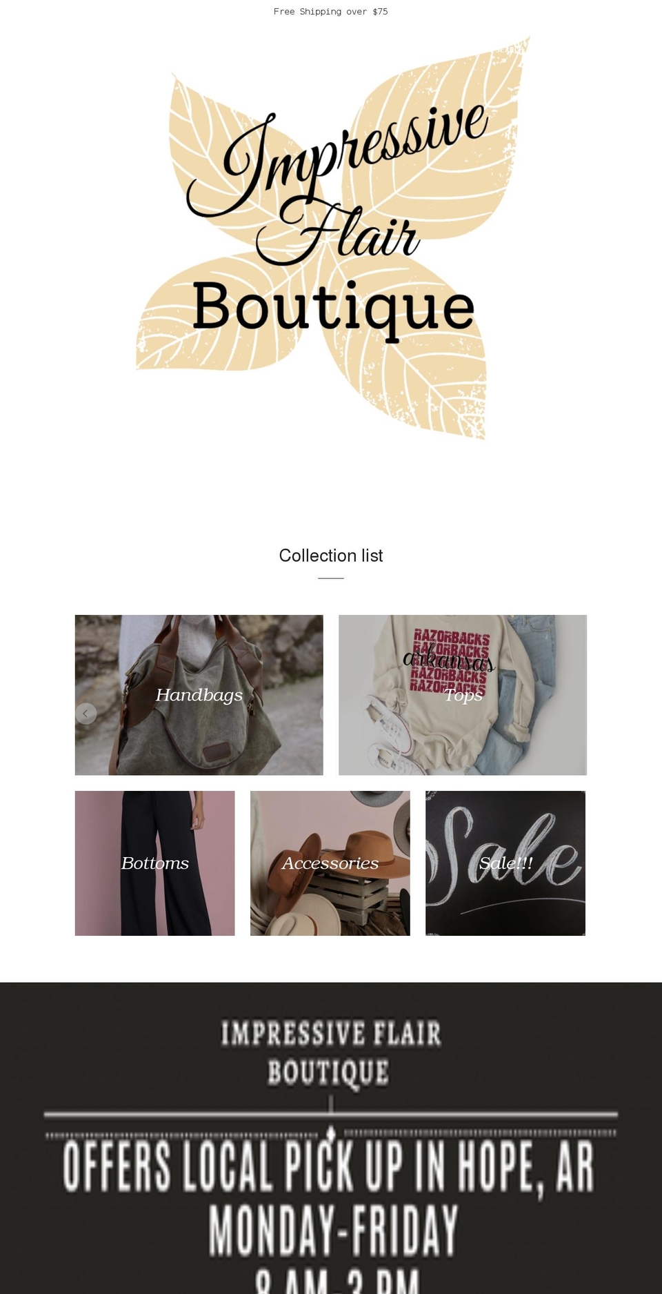 impressiveflairboutique.com shopify website screenshot