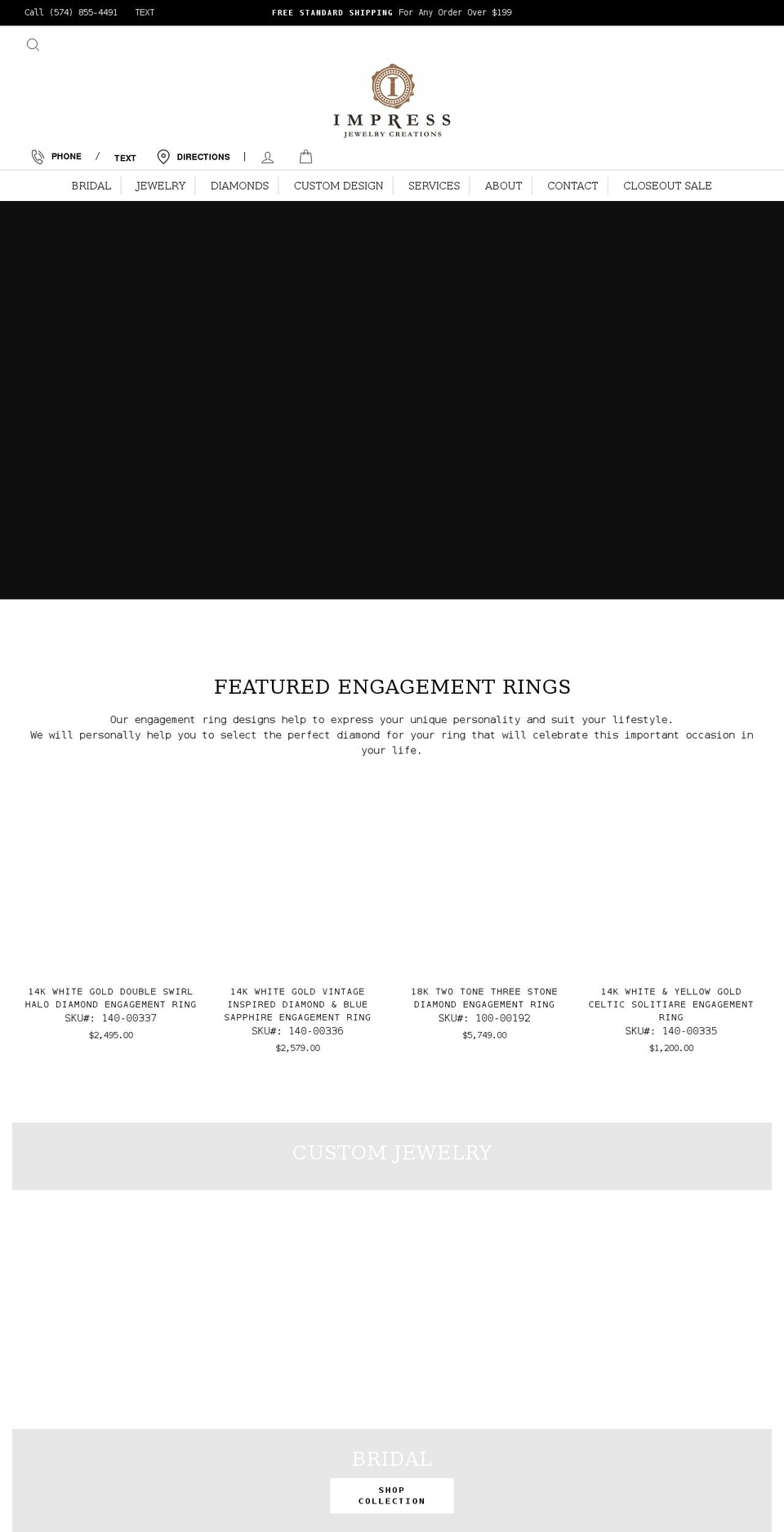 impressjewelers.com shopify website screenshot
