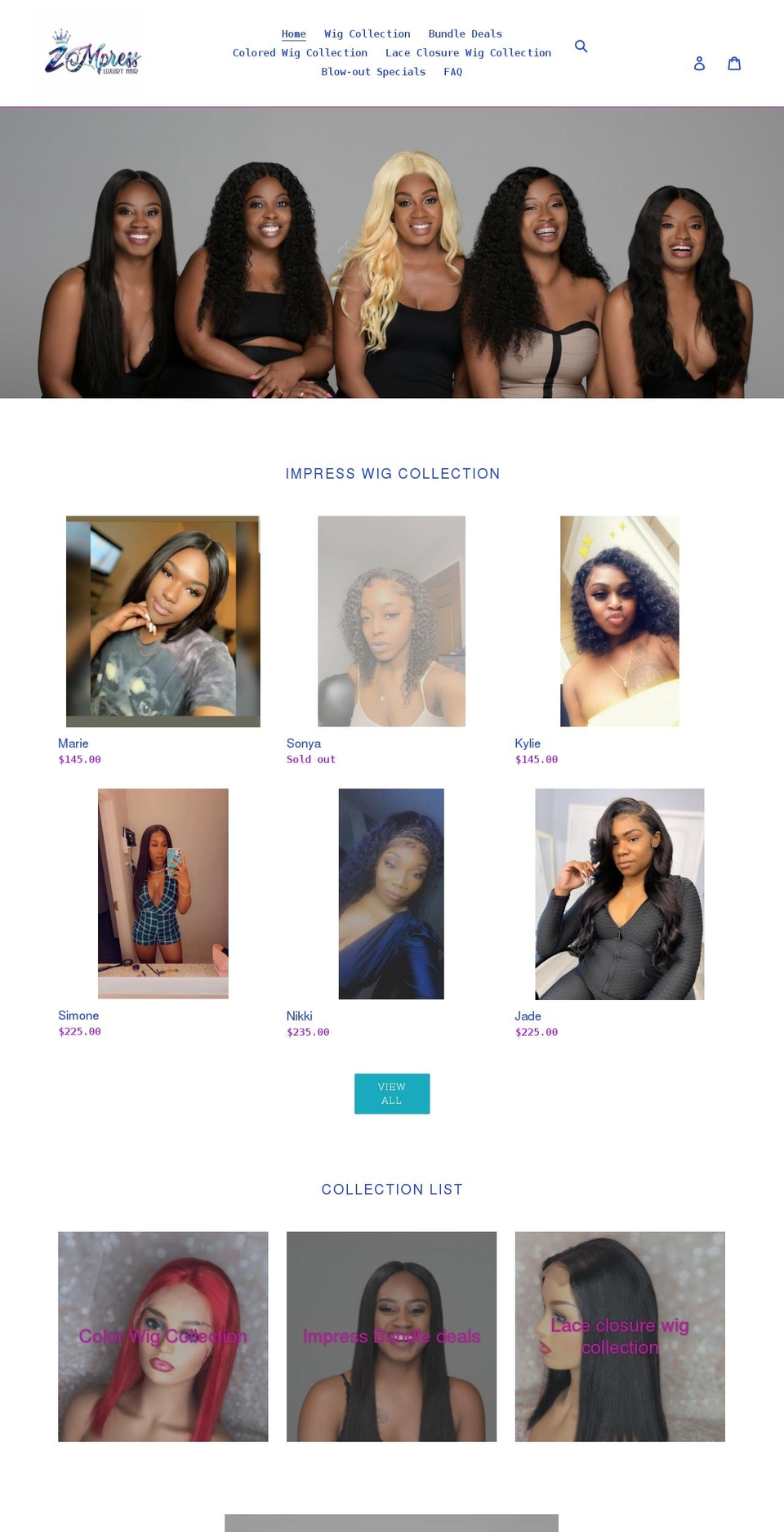 impressluxuryhair.com shopify website screenshot
