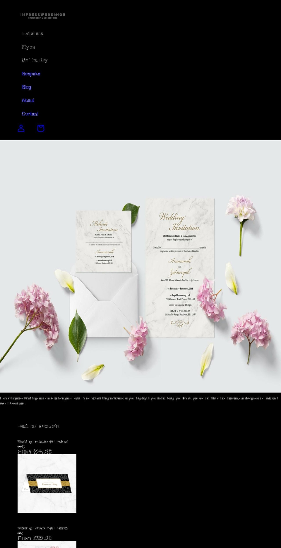 impressweddings.com shopify website screenshot