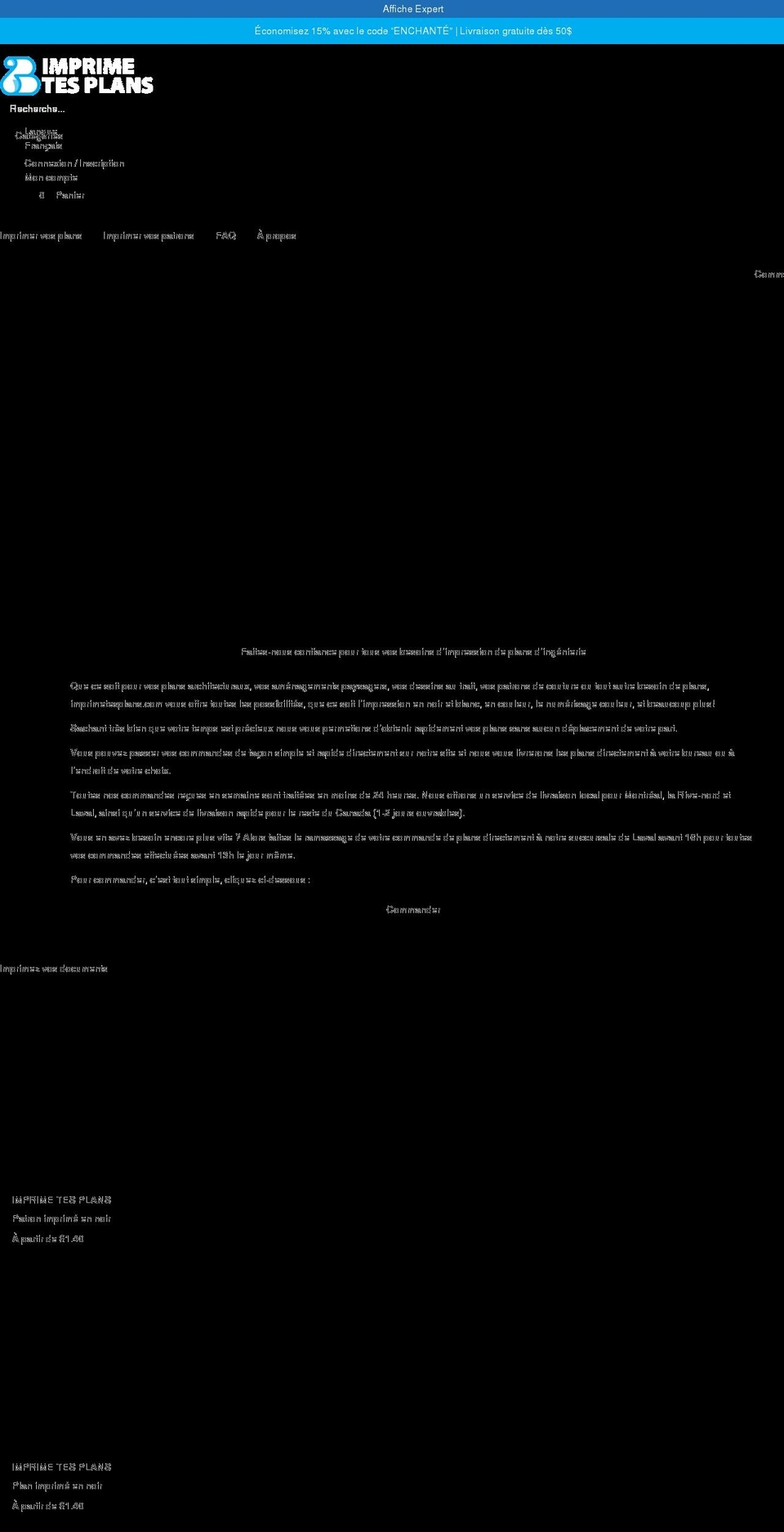 imprimetesplans.com shopify website screenshot