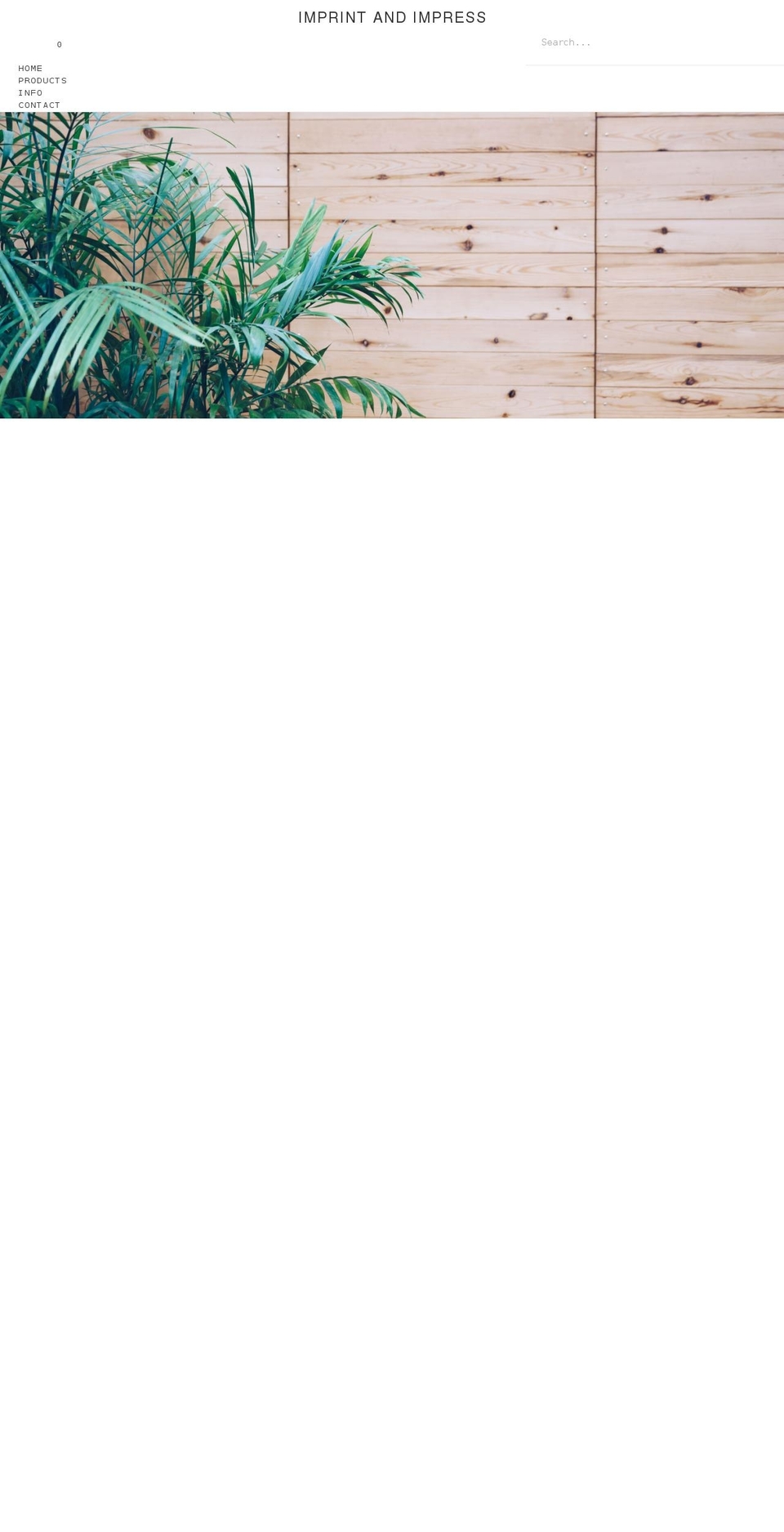 imprintandimpress.com shopify website screenshot