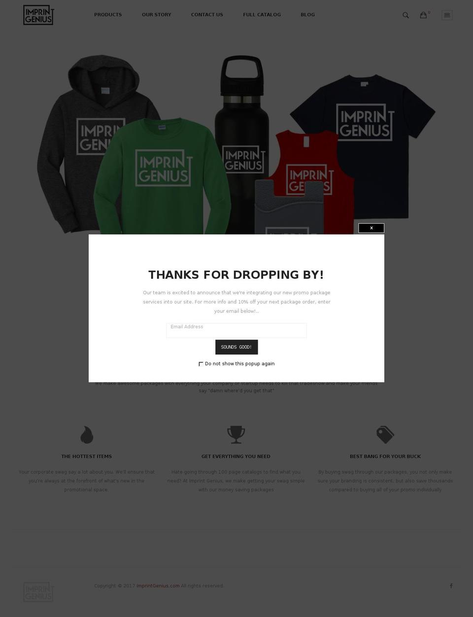 imprintgenius.com — Shopify storefront screenshot