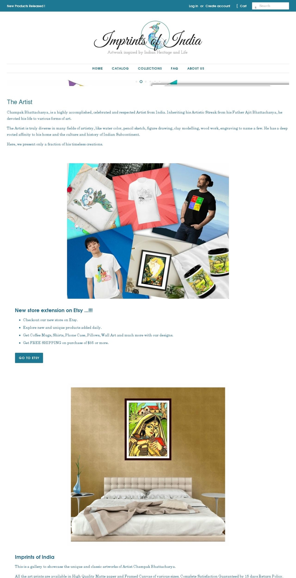 imprintsofindia.com shopify website screenshot