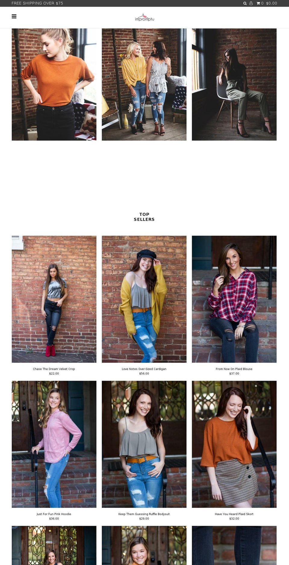 impromptuboutique.com — Shopify storefront screenshot