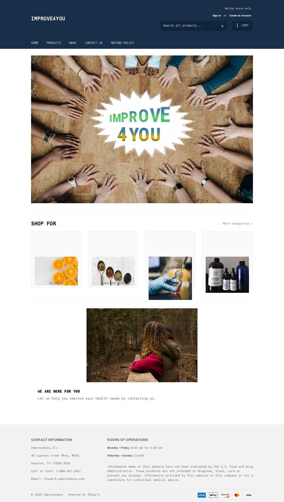 improve4you.com shopify website screenshot