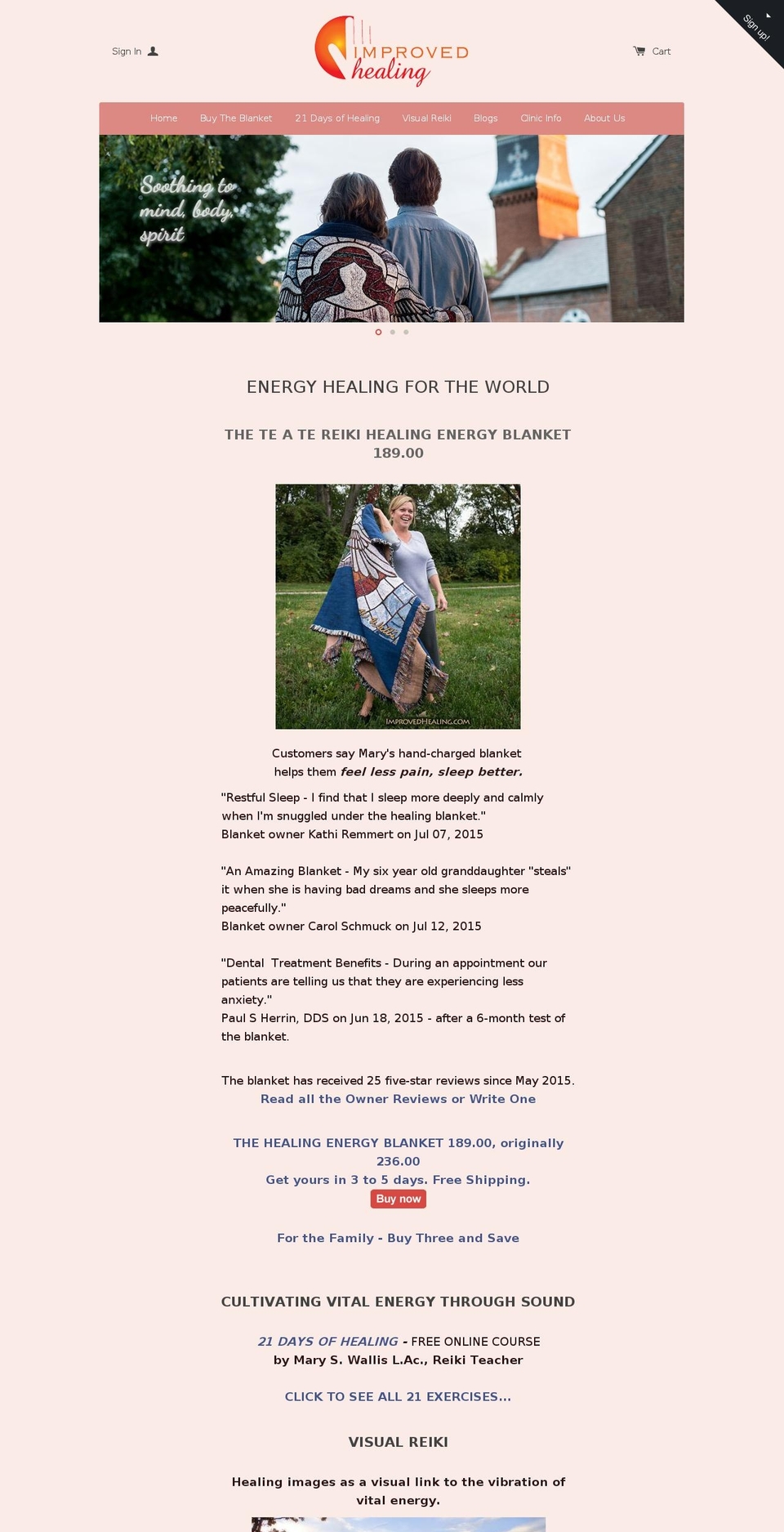 improvedhealing.com shopify website screenshot