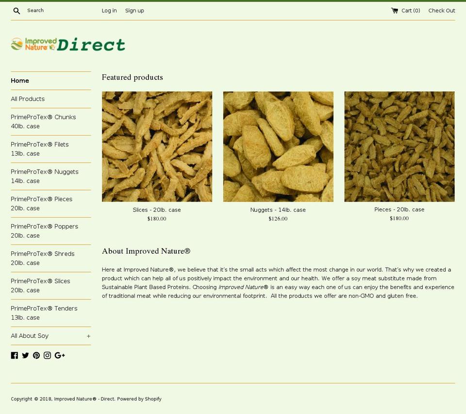 improvednaturemarket.com — Shopify storefront screenshot