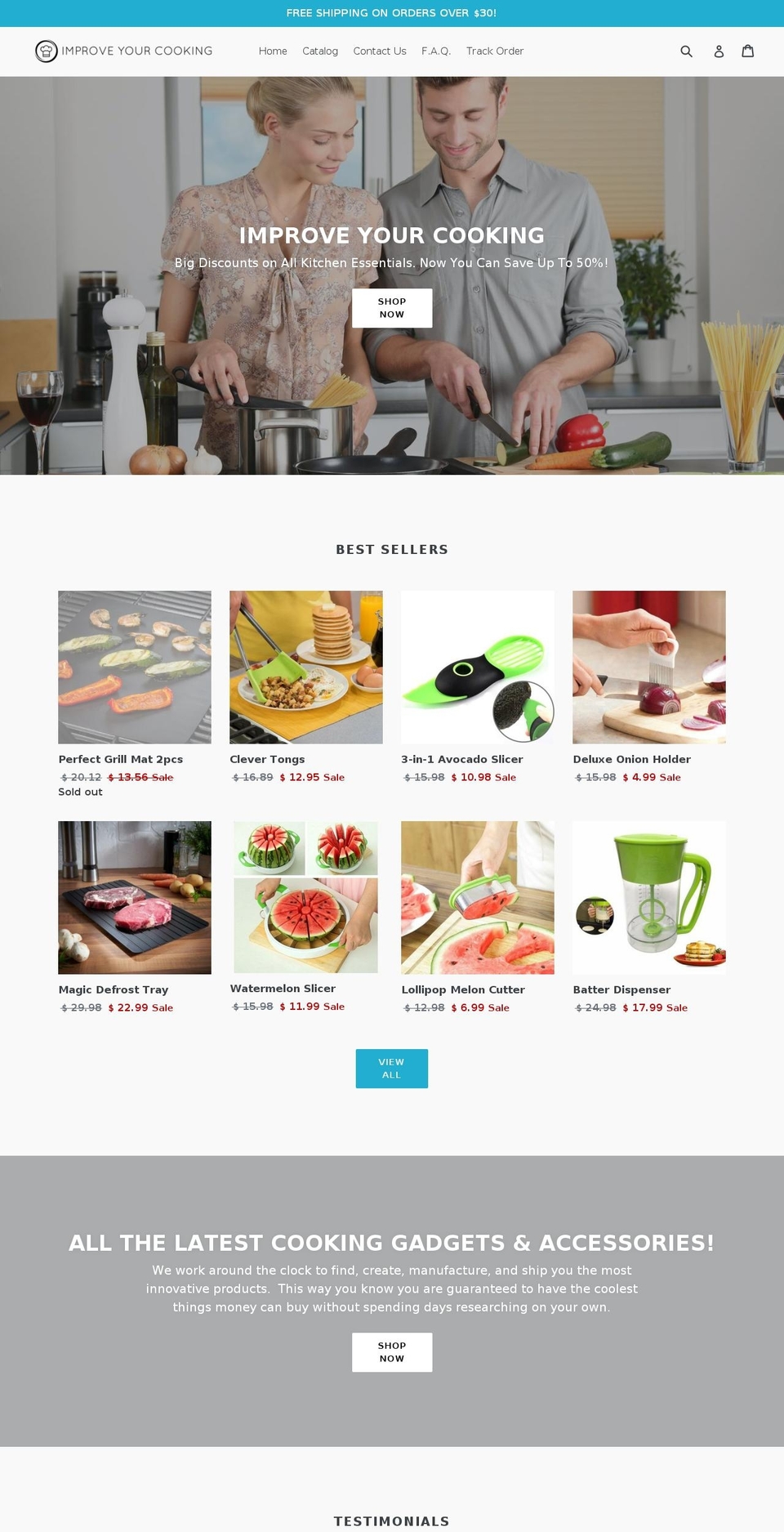 improveyourcooking.com — Shopify storefront screenshot