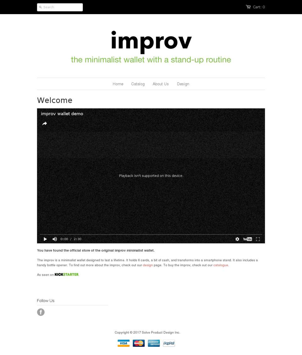 improvwallet.com shopify website screenshot