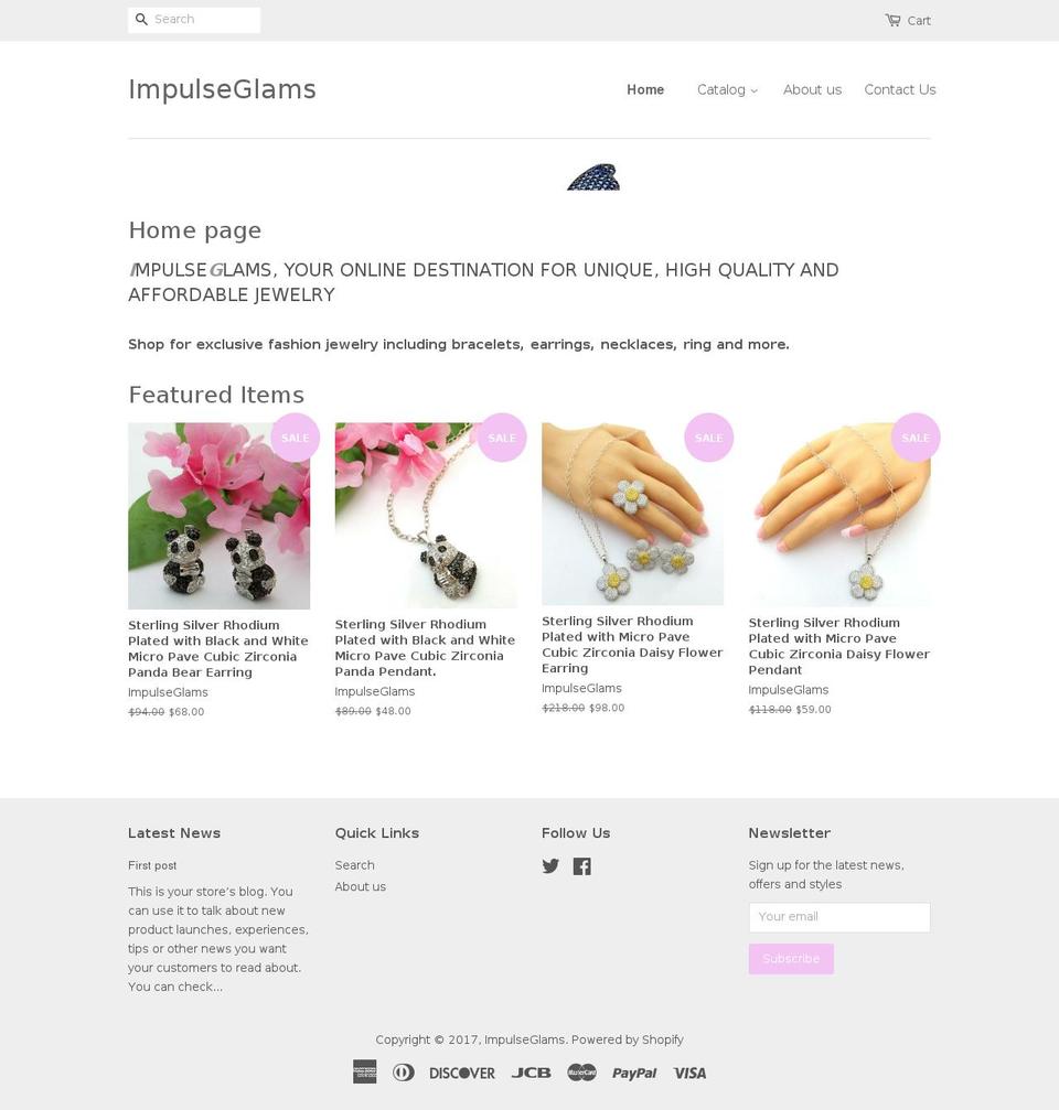 impulseglams.com shopify website screenshot