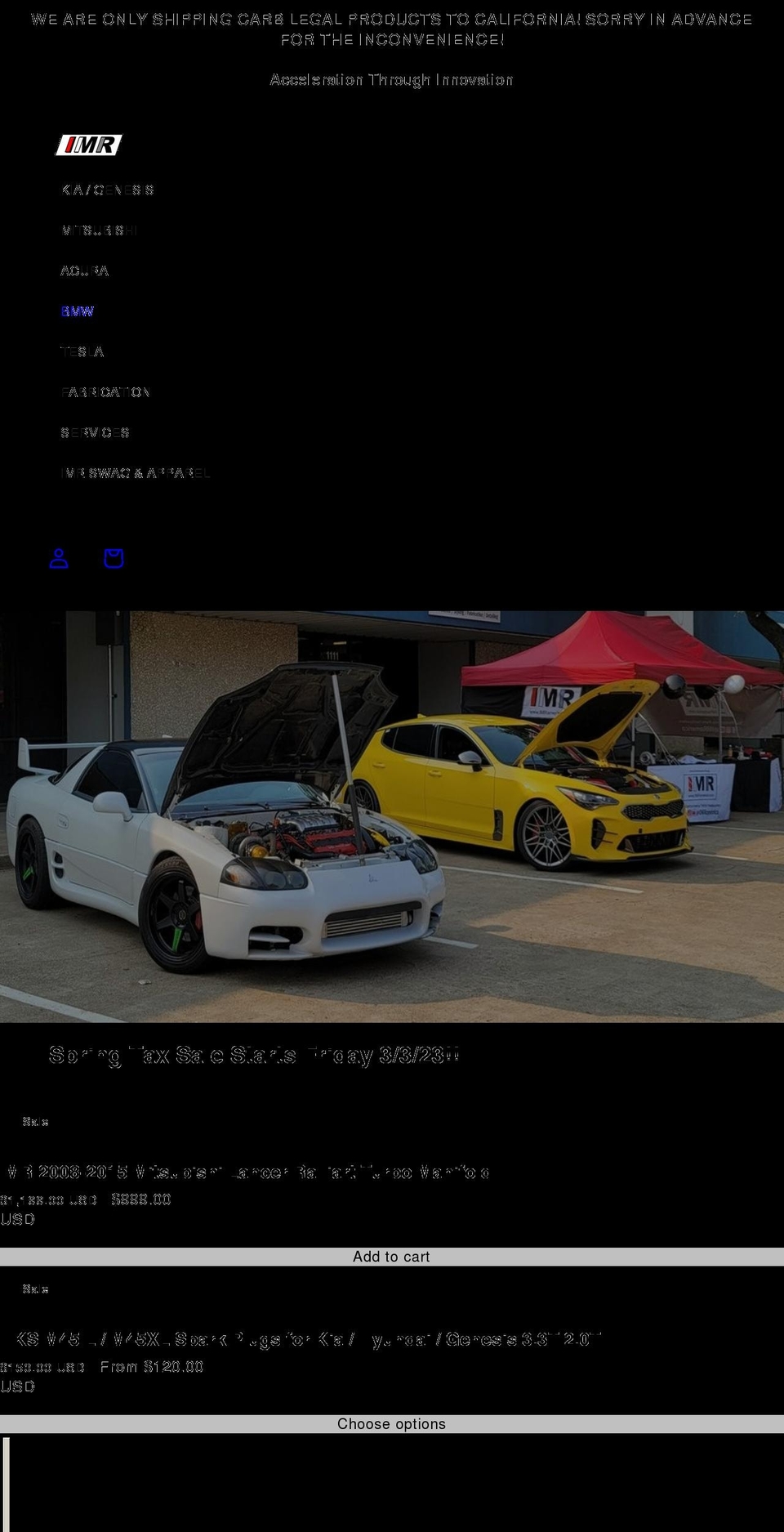 imramerica.com shopify website screenshot