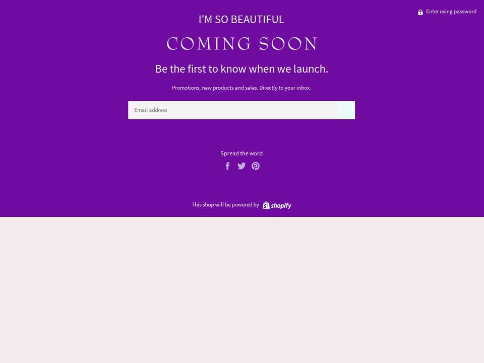 imsobeautiful.com — Shopify storefront screenshot