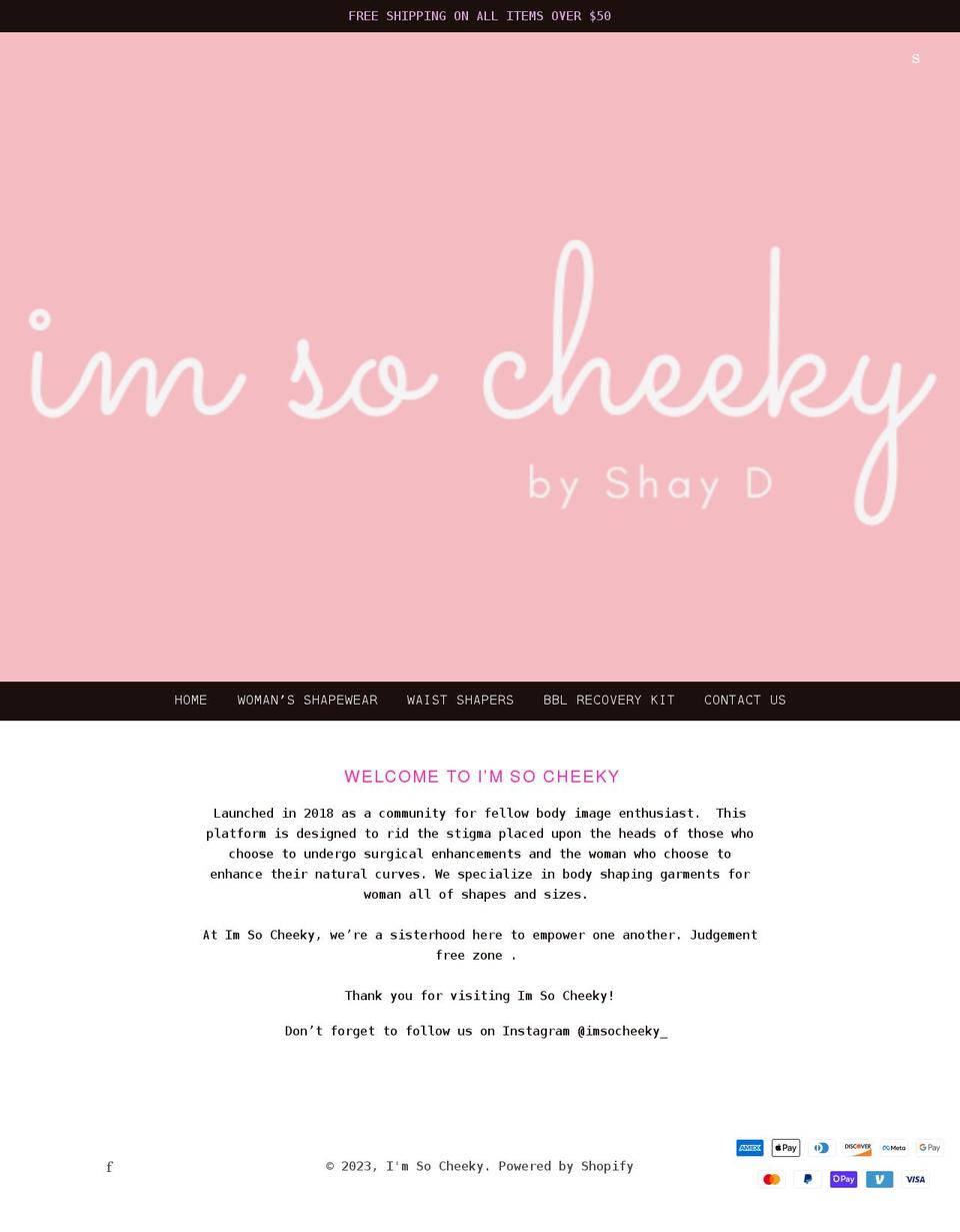 imsocheeky.myshopify.com shopify website screenshot