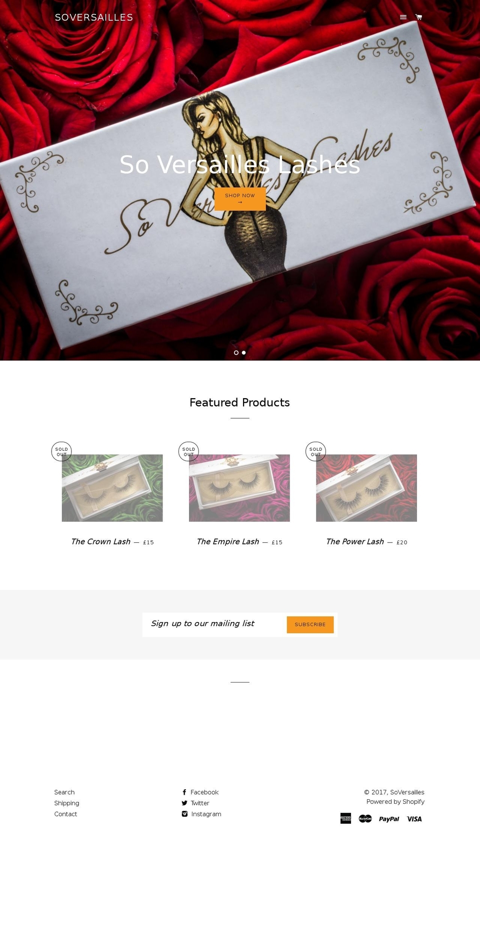 imsoversaillesshop.com shopify website screenshot
