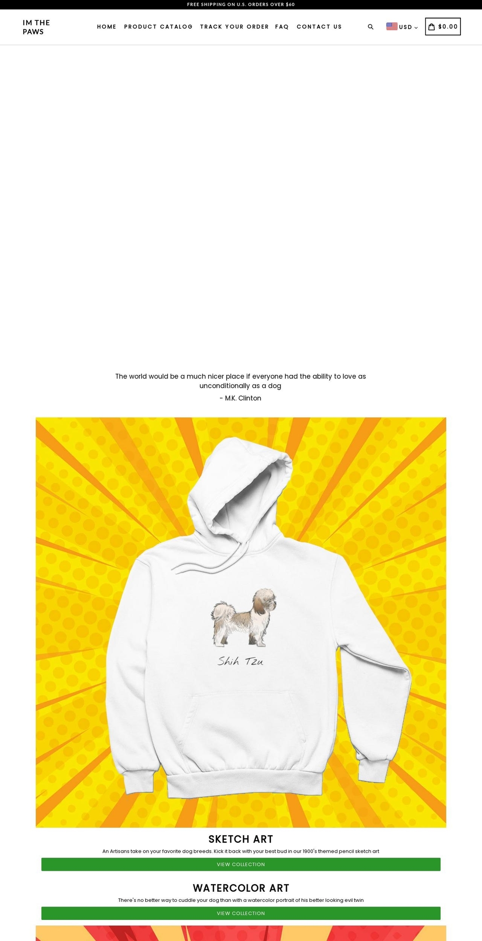 imthepaws.com shopify website screenshot