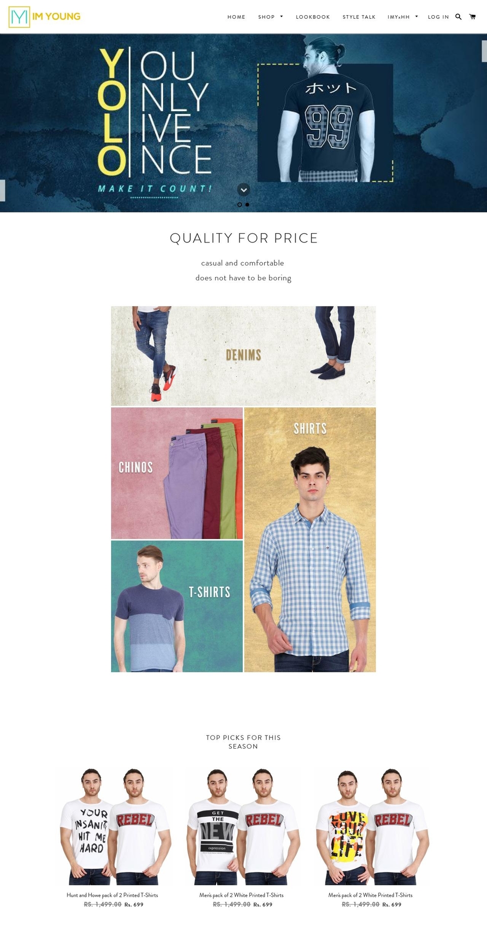 imyoung.in shopify website screenshot