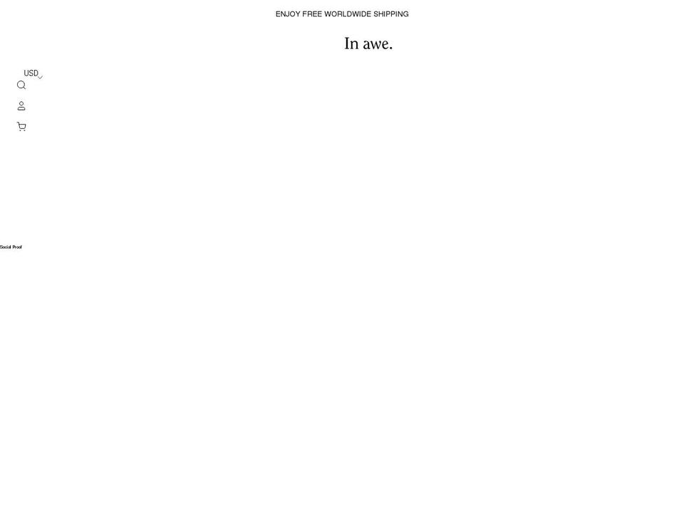 in-awe.com shopify website screenshot