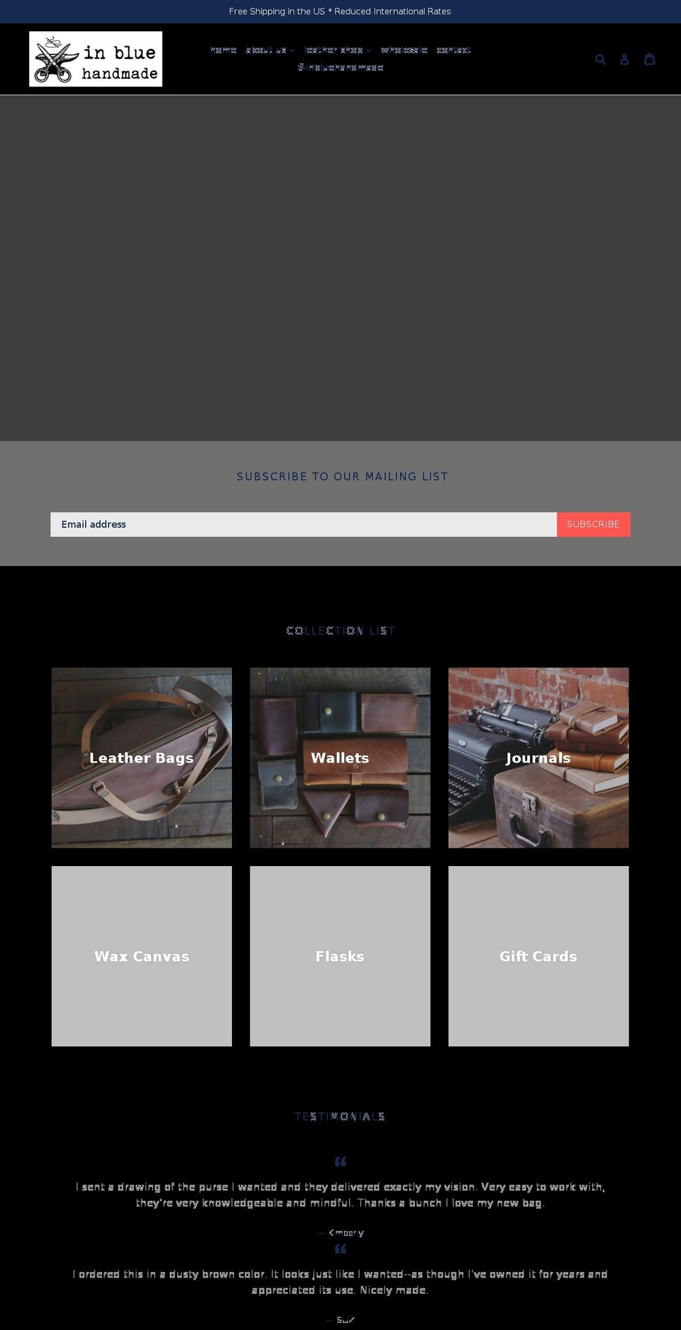 in-blue-handmade.myshopify.com — Shopify storefront screenshot