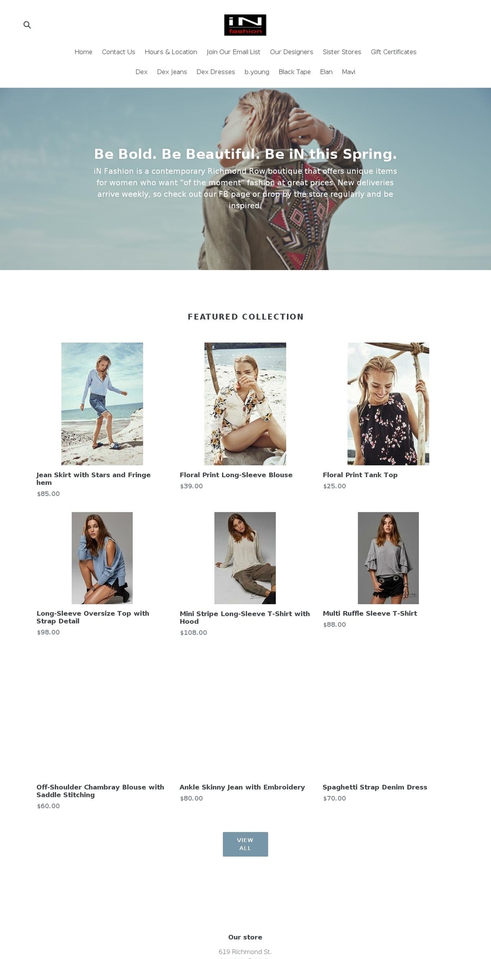 in-fashion.ca shopify website screenshot