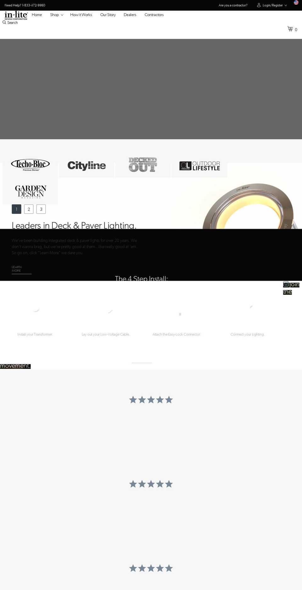 Development Shopify theme site example in-litedesign.com