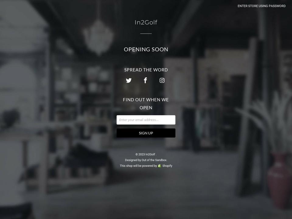 in2golf.net shopify website screenshot