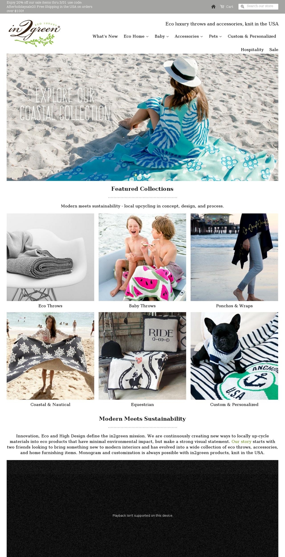 in2green.com shopify website screenshot