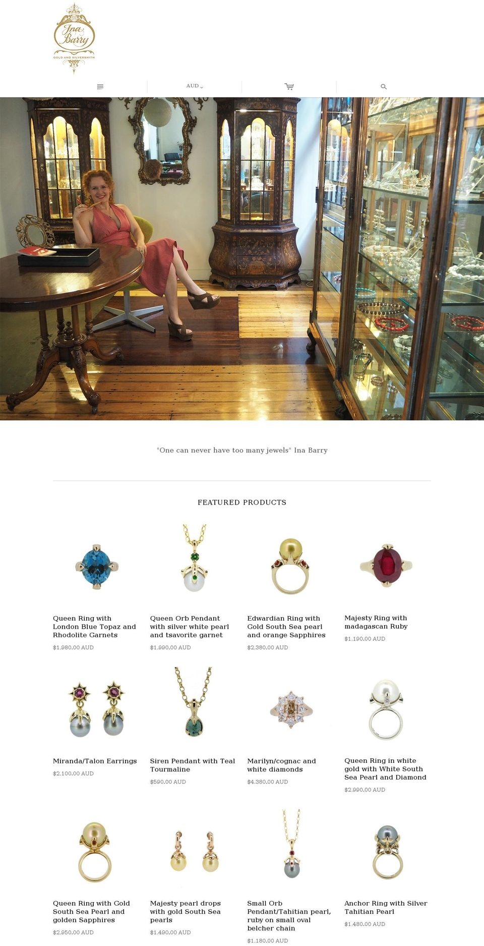 inabarryjewellery.com shopify website screenshot