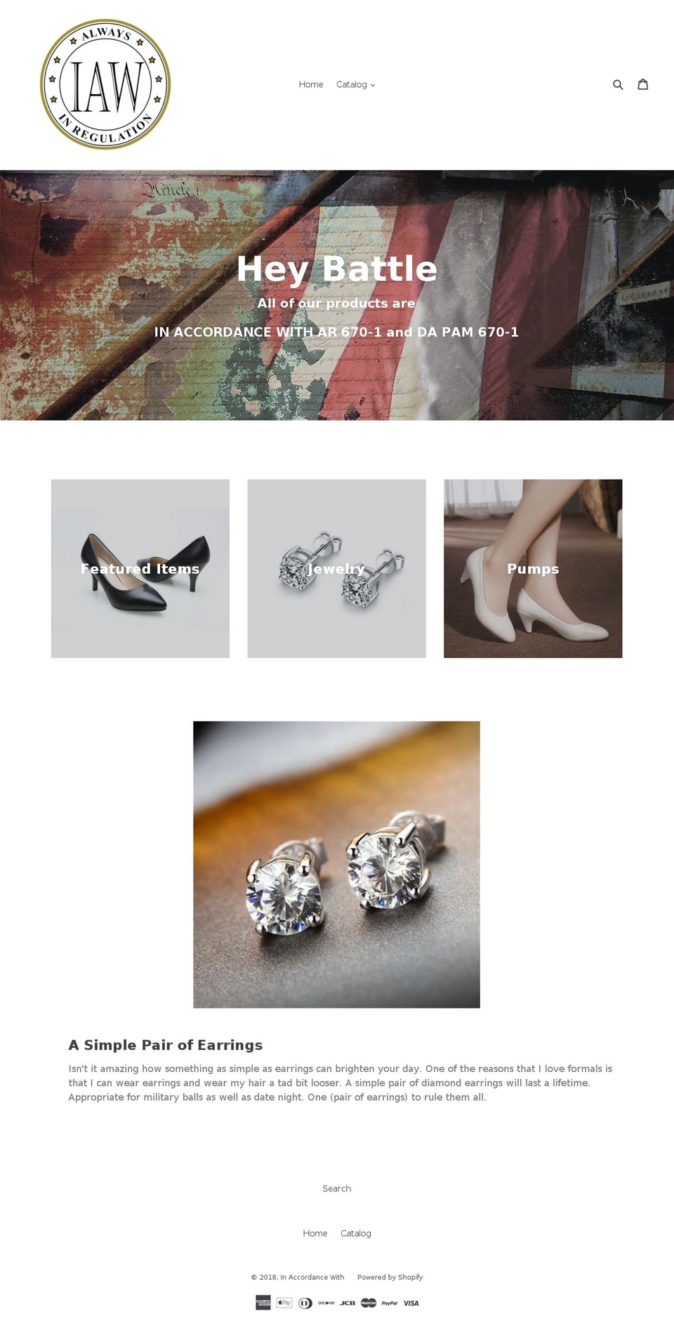 inaccordancewith.com — Shopify storefront screenshot