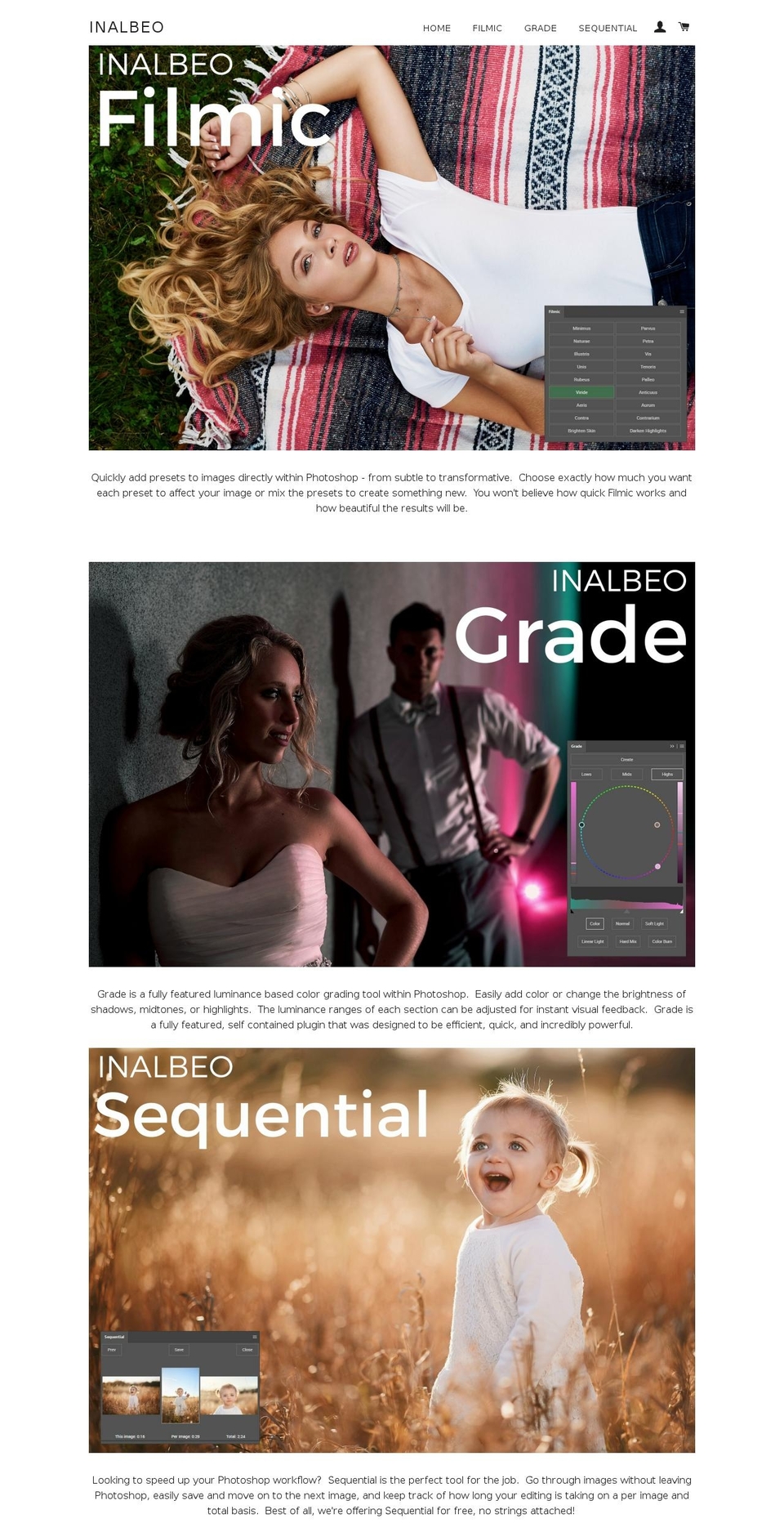 inalbeo.com — Shopify storefront screenshot