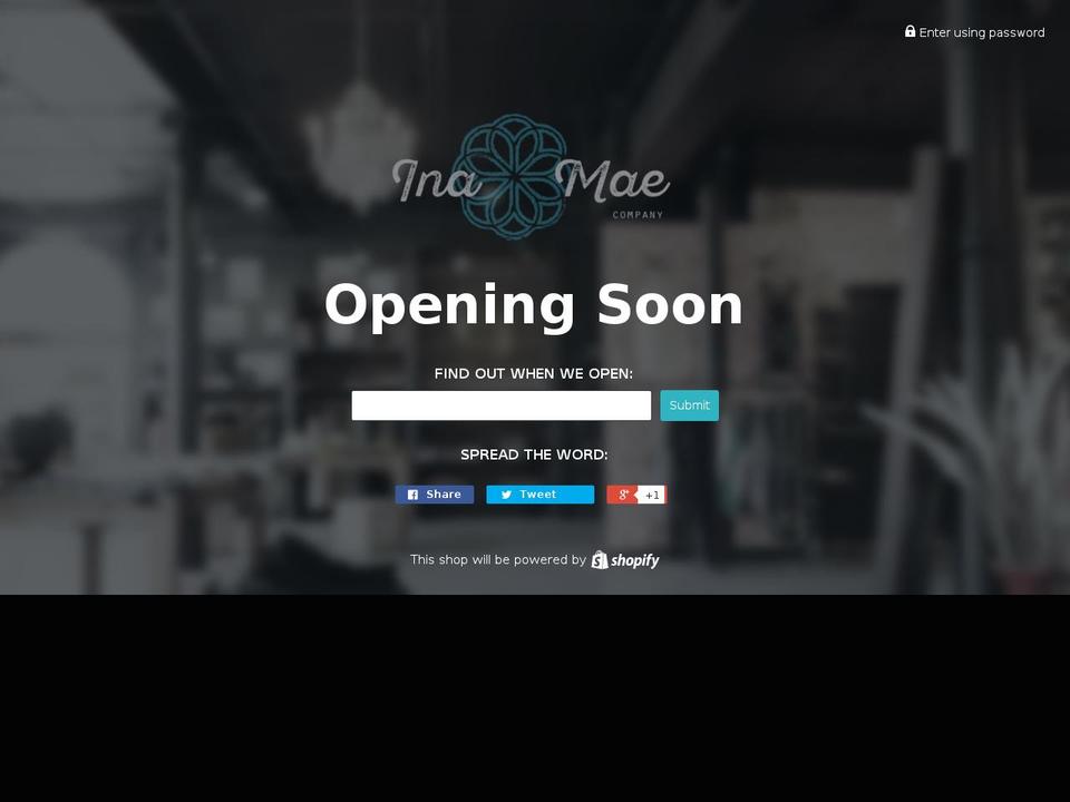 inamaeco.com shopify website screenshot