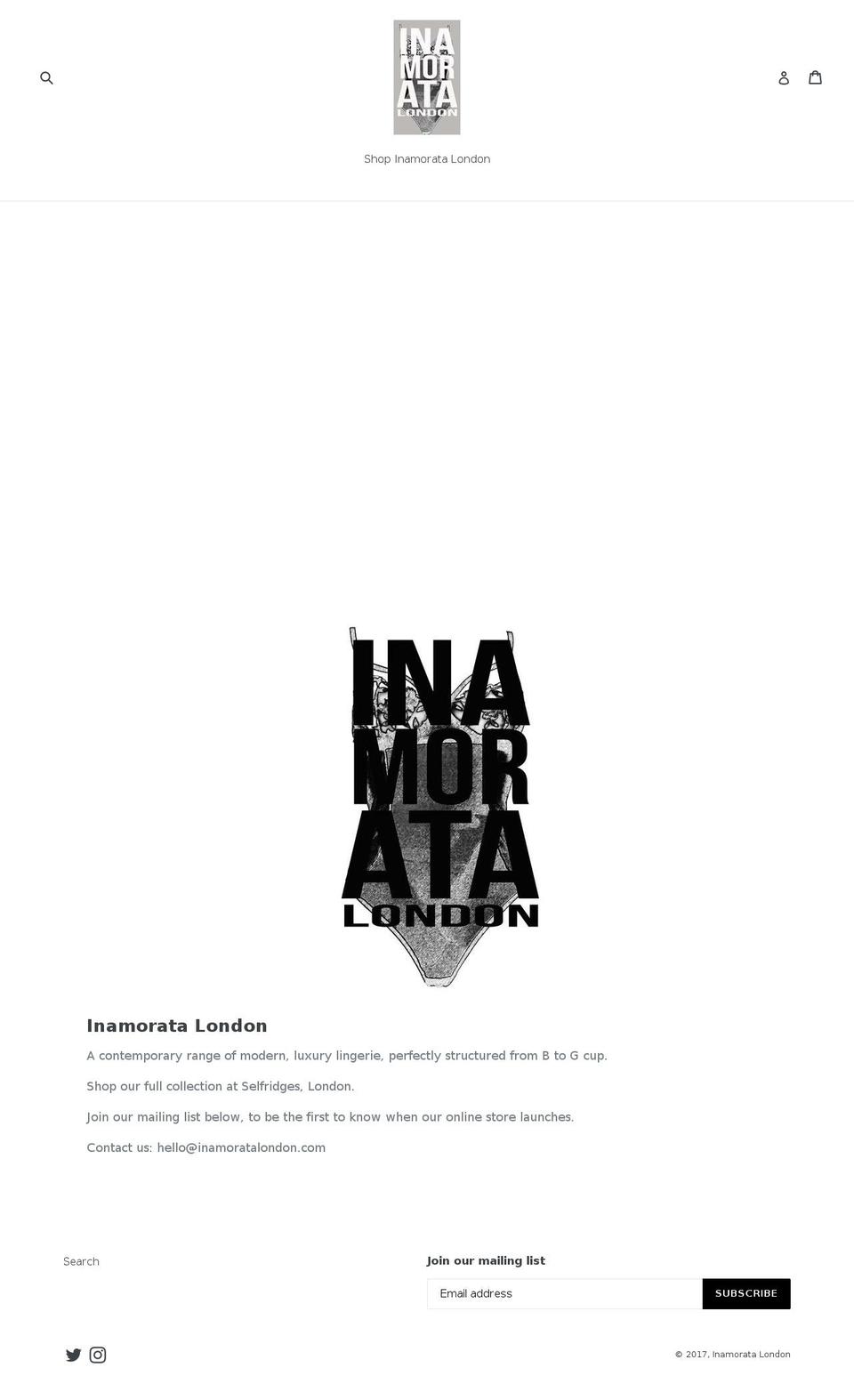 inamoratalondon.com shopify website screenshot