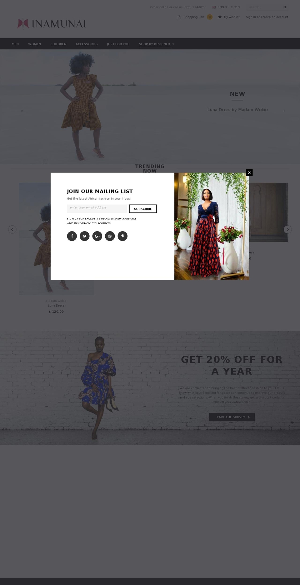 inamunai.net shopify website screenshot