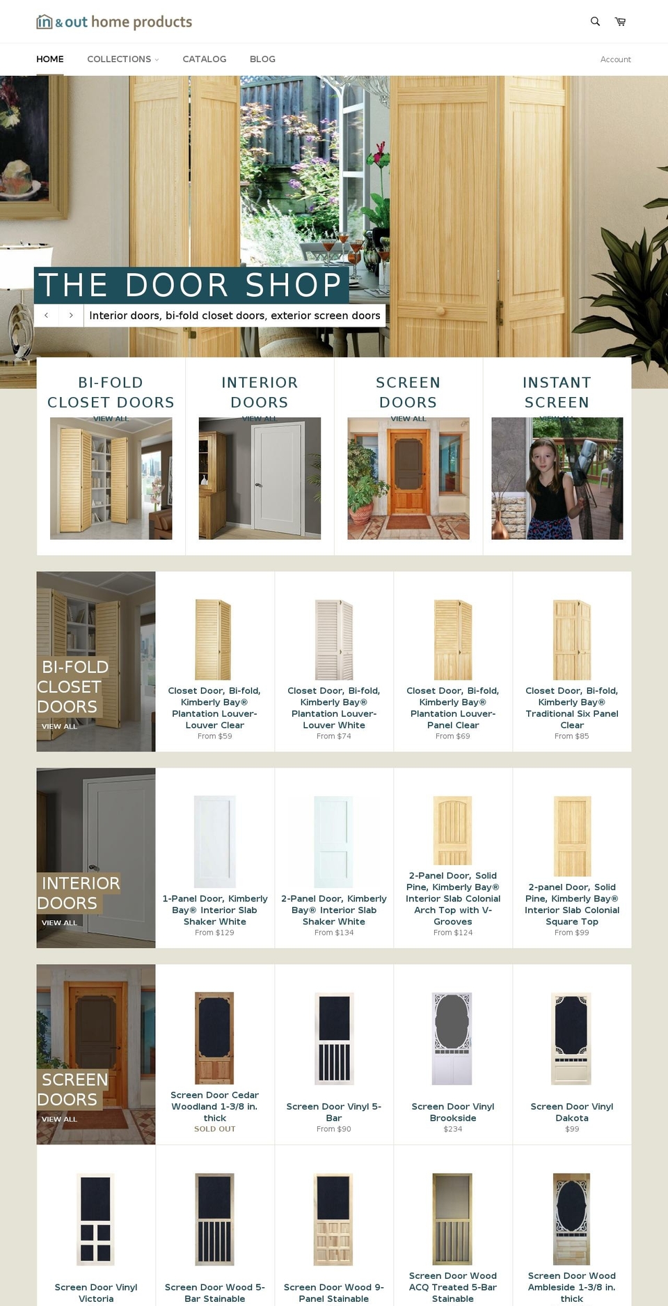 inandouthome.com shopify website screenshot