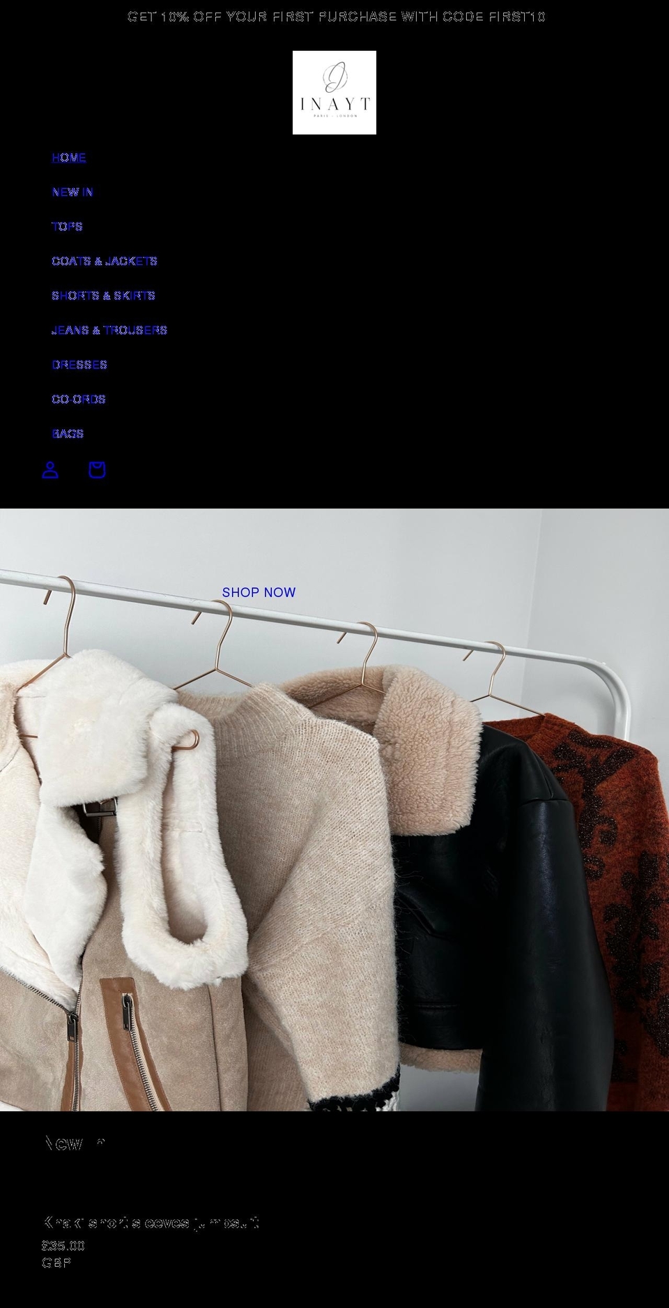 inayt-parislondon.com shopify website screenshot