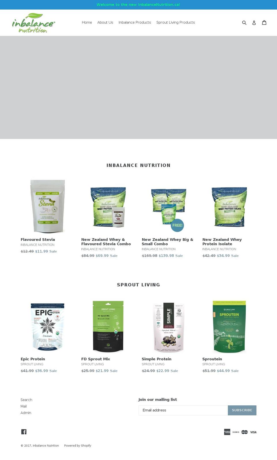 inbalancenutrition.ca shopify website screenshot