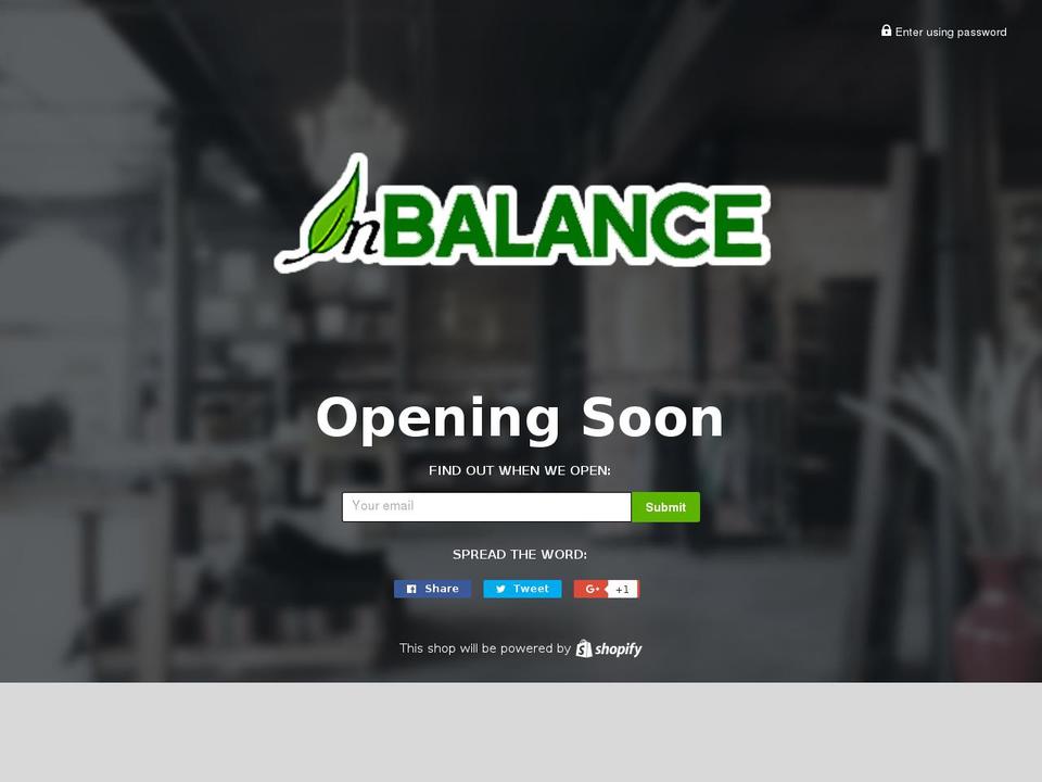 inbalanceproducts.com shopify website screenshot