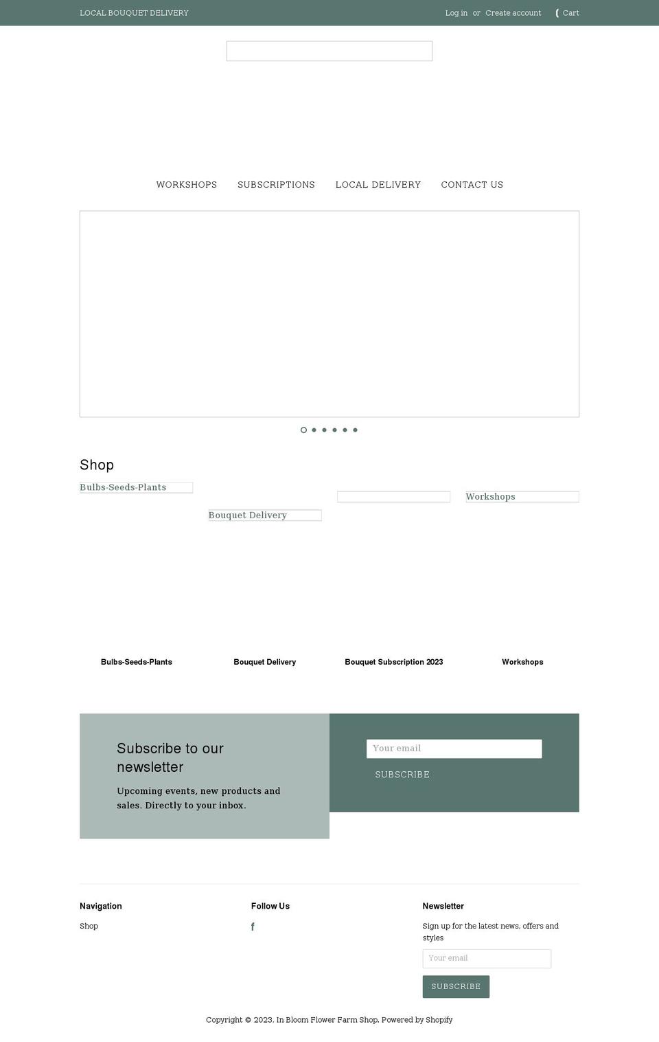 inbloomcutflowers.com shopify website screenshot