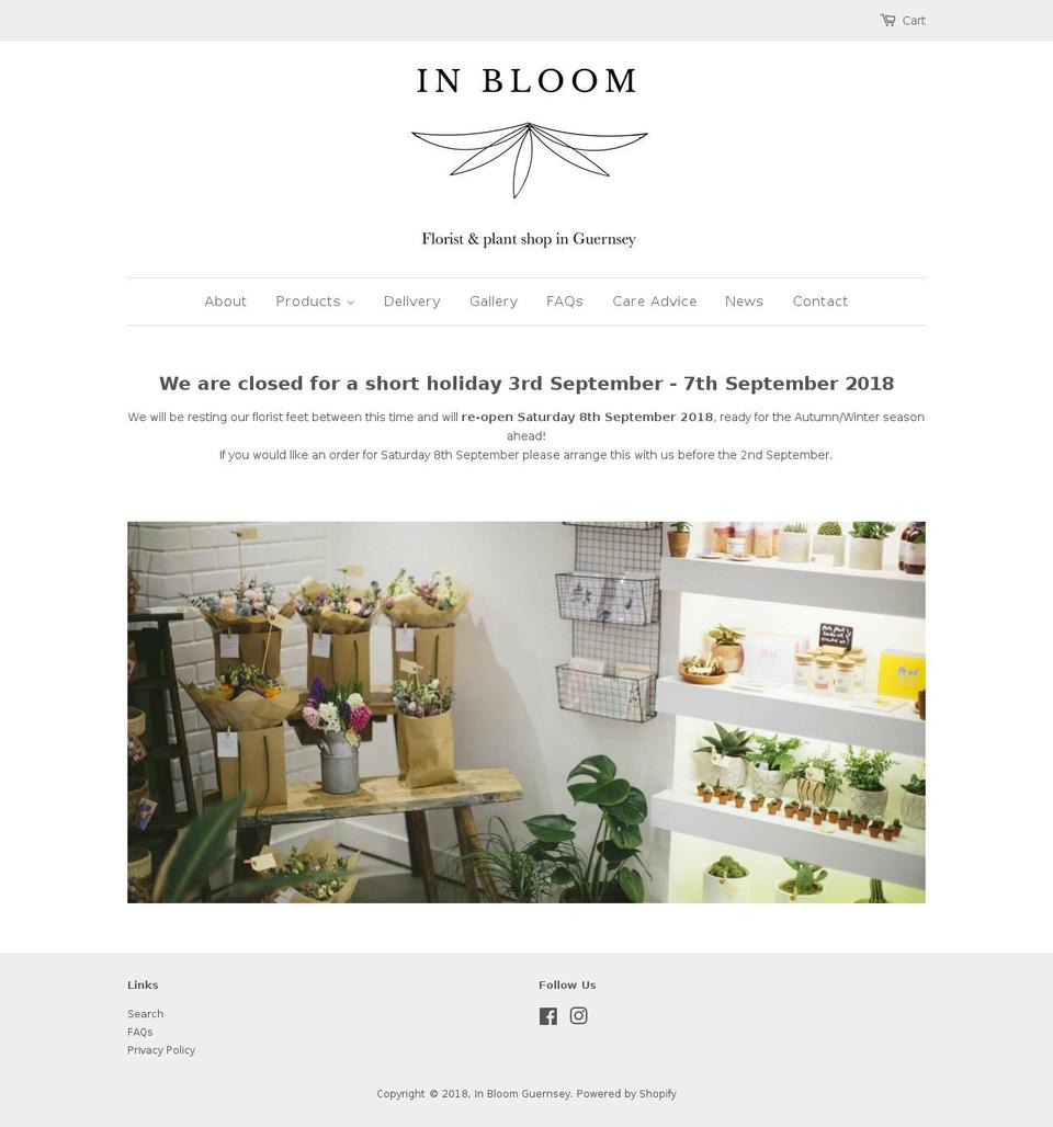 inbloomguernsey.com — Shopify storefront screenshot