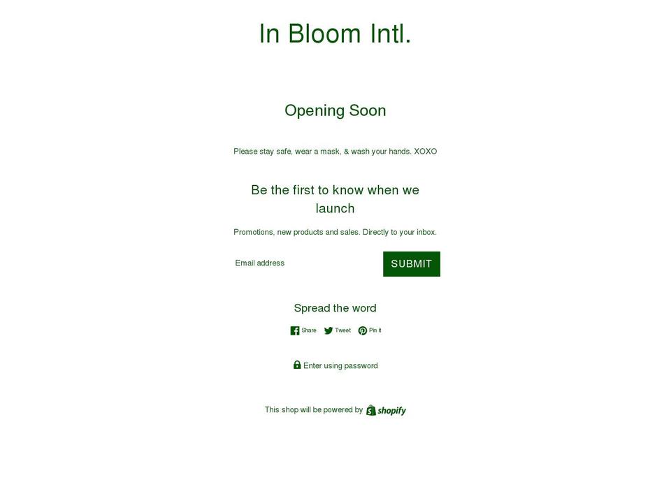 inbloomint.com shopify website screenshot