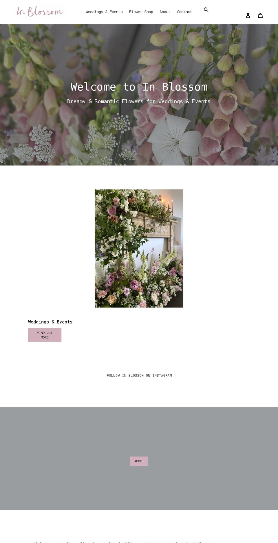 inblossom.co.uk shopify website screenshot