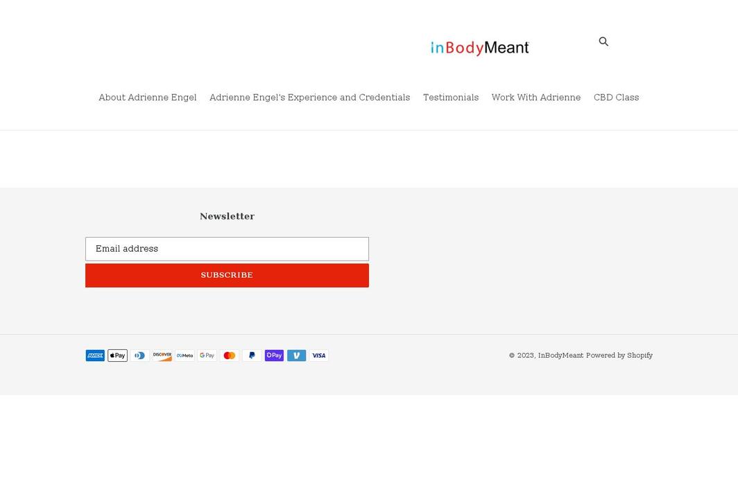 inbodymeant.com shopify website screenshot